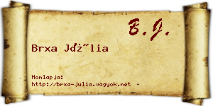 Brxa Júlia névjegykártya